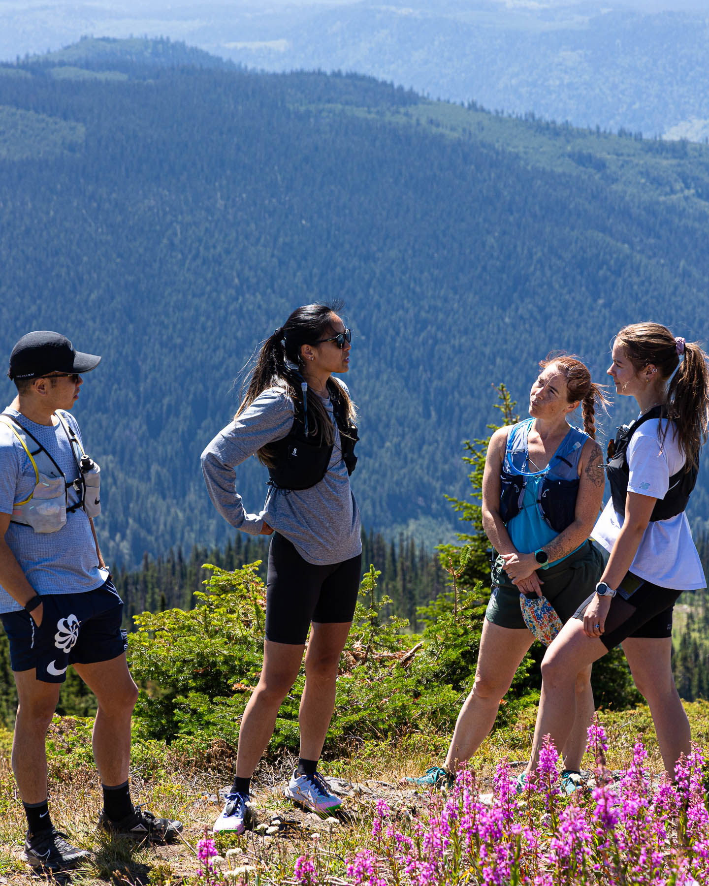 trail runners resting