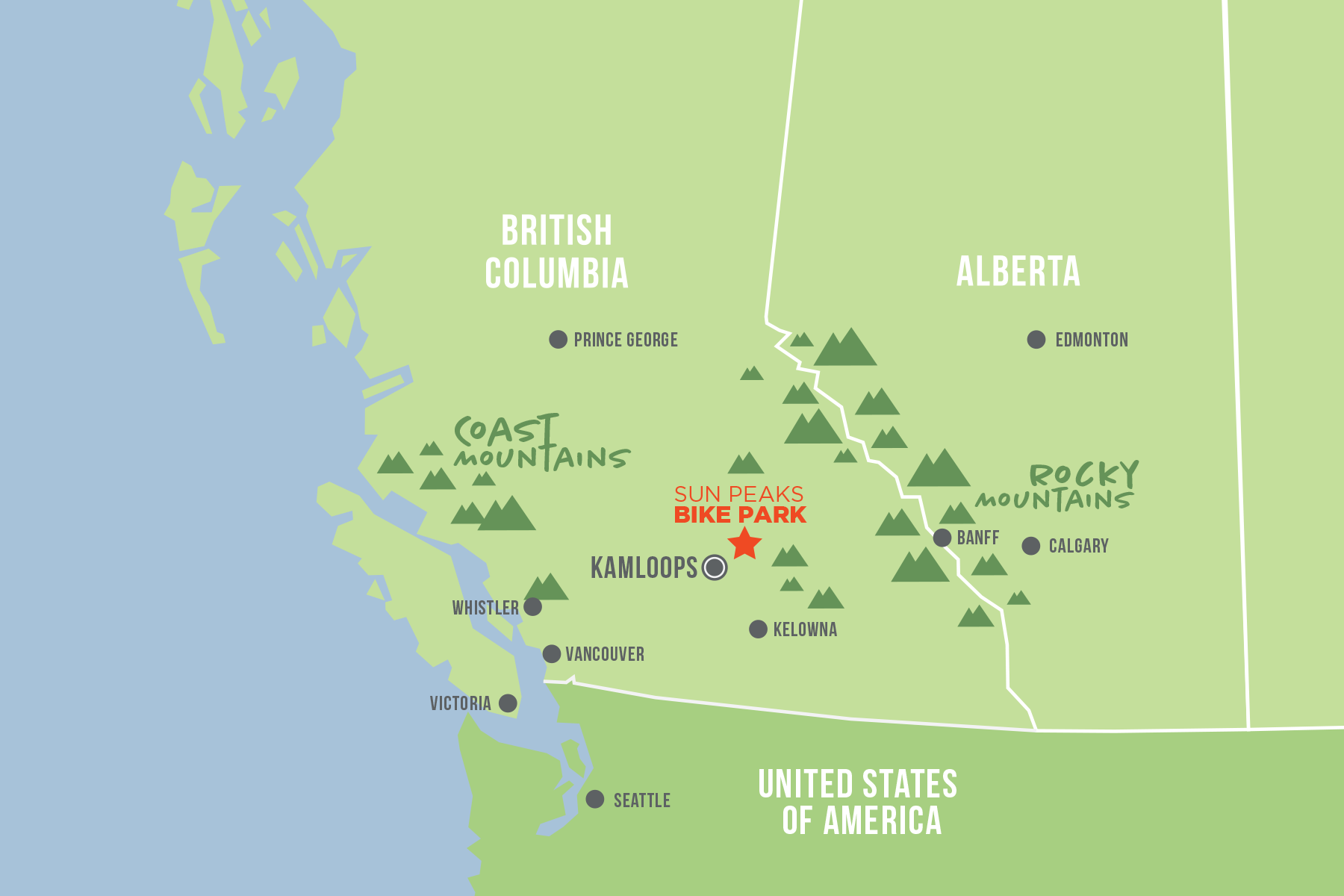 Location Map Of The Sun Peaks Bike Park