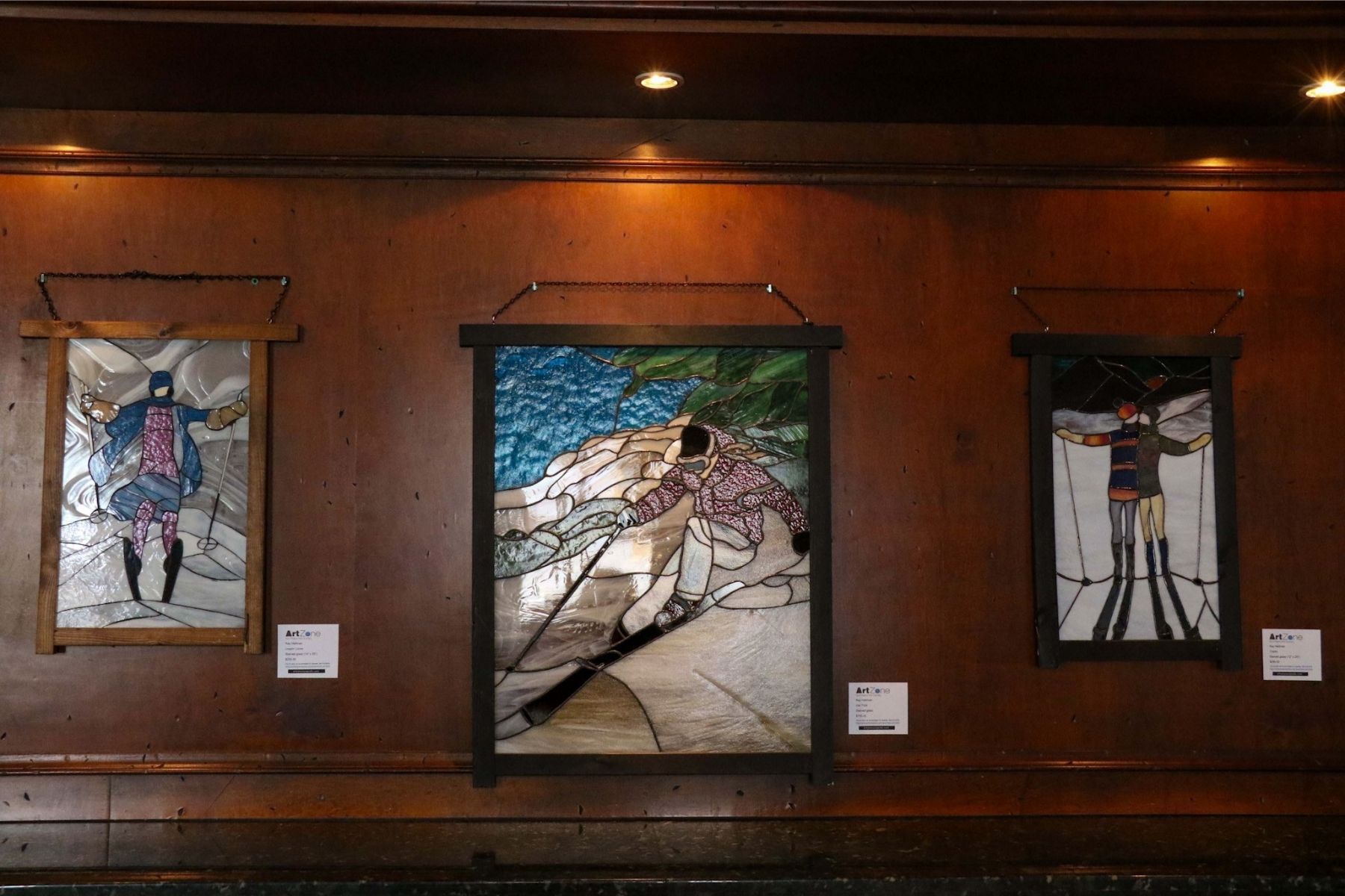 Art on display in the Sun Peaks Grand Hotel.
