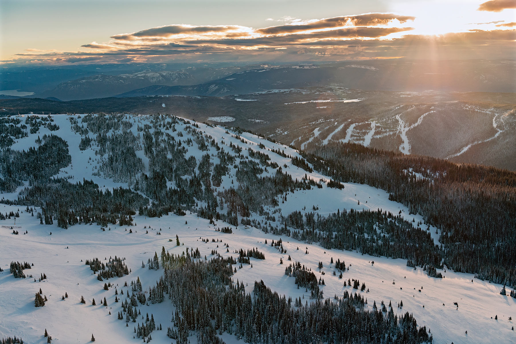 Aerial View of the West Bowl at Sun Peaks Resort