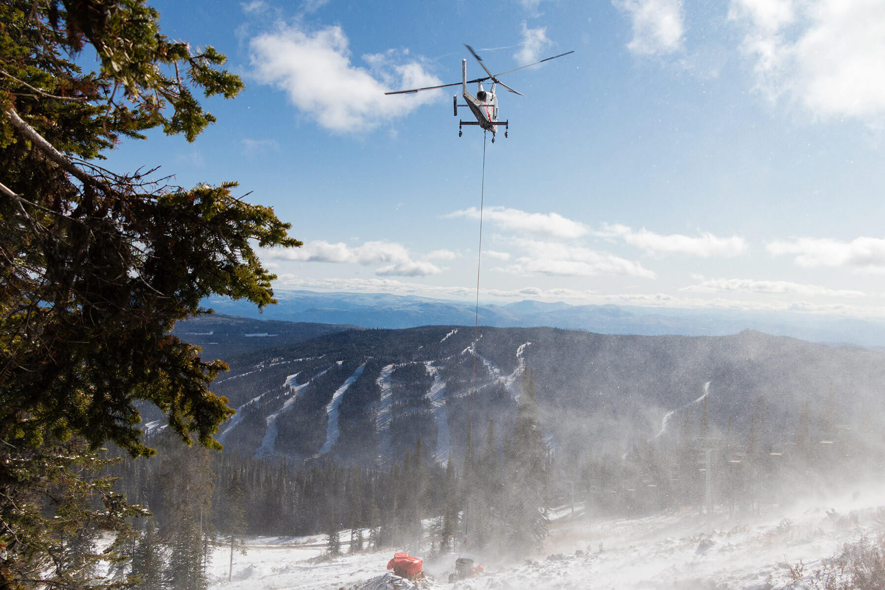 Construction of the New Crystal Chairlift at Sun Peaks Resort