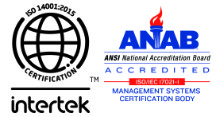 Intertek and ANAB certification logos side by side.
