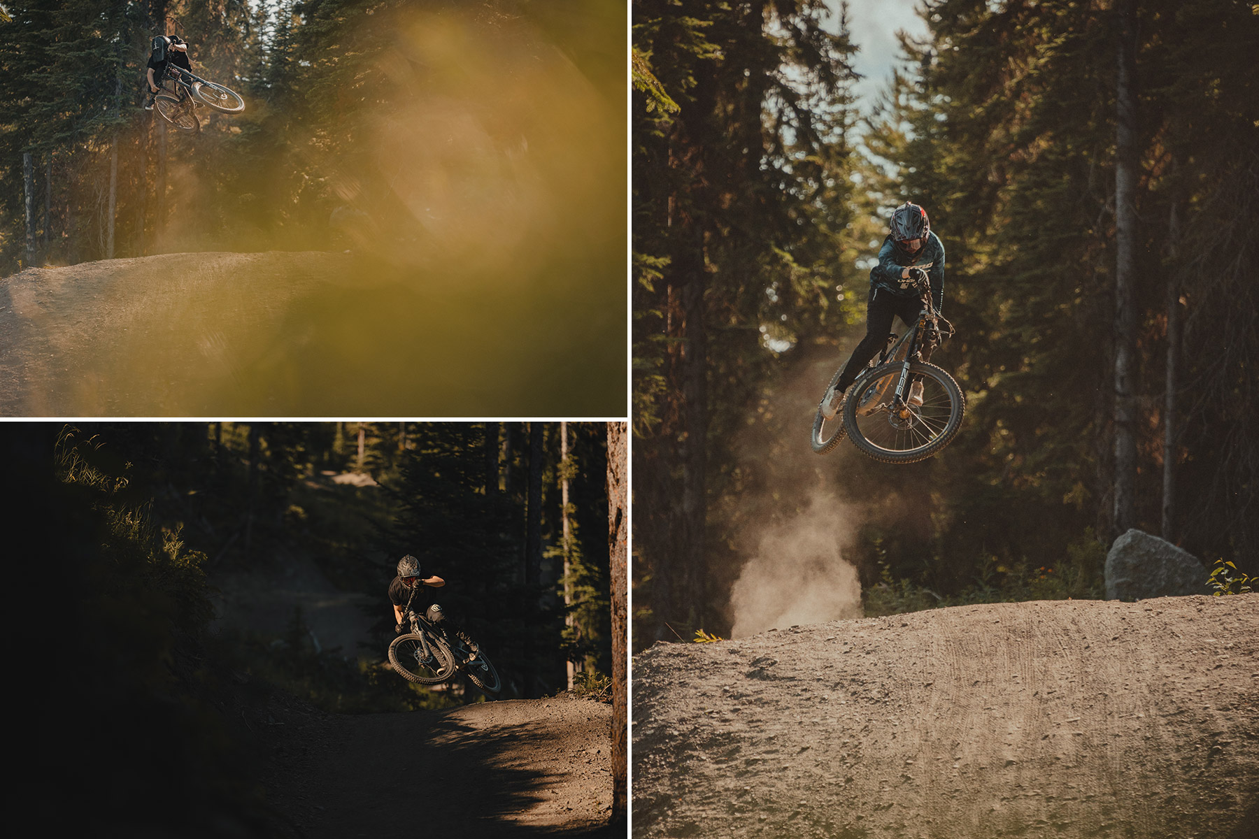 Collage of DH biking photos
