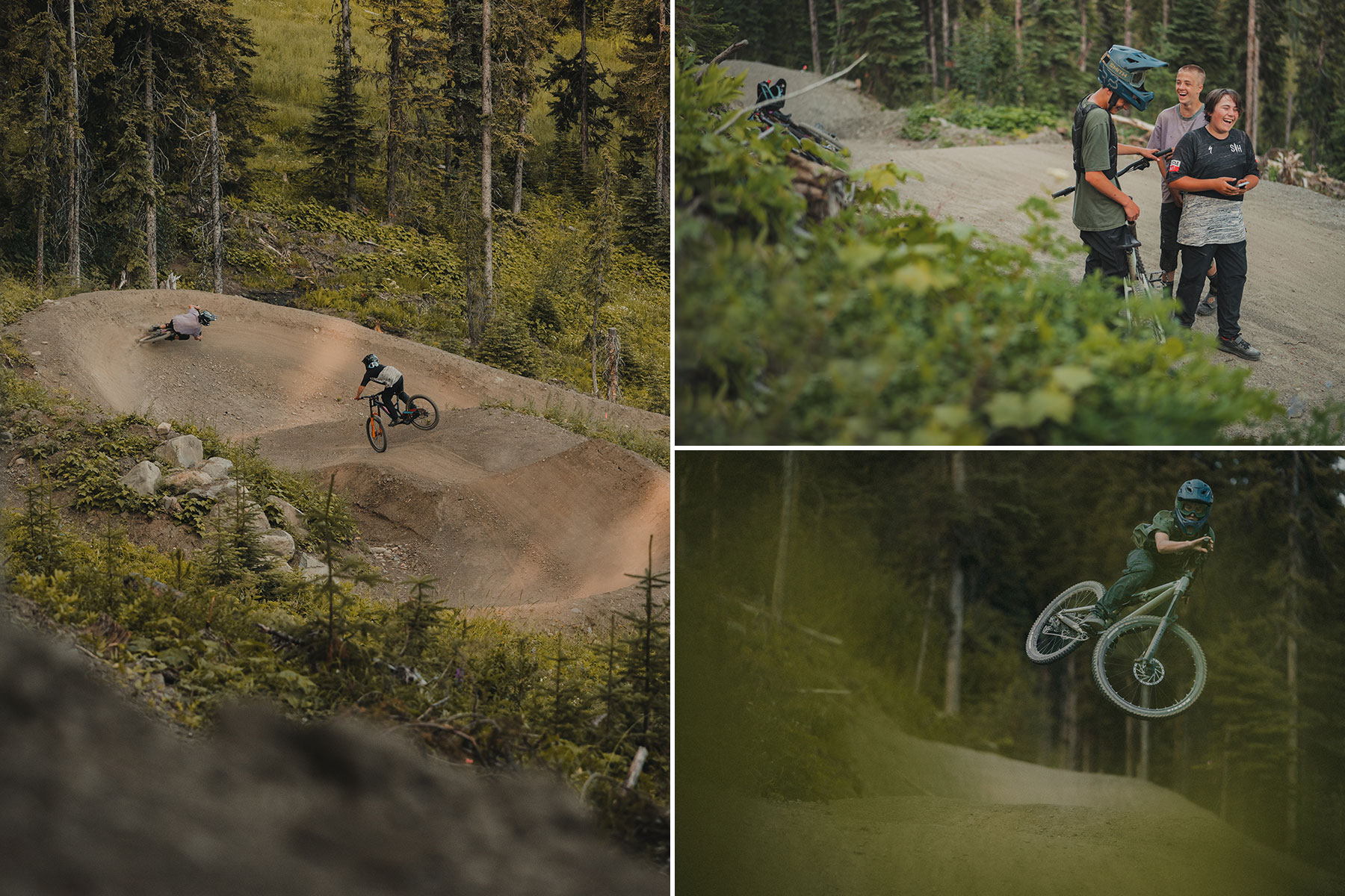 Collage of DH biking photos