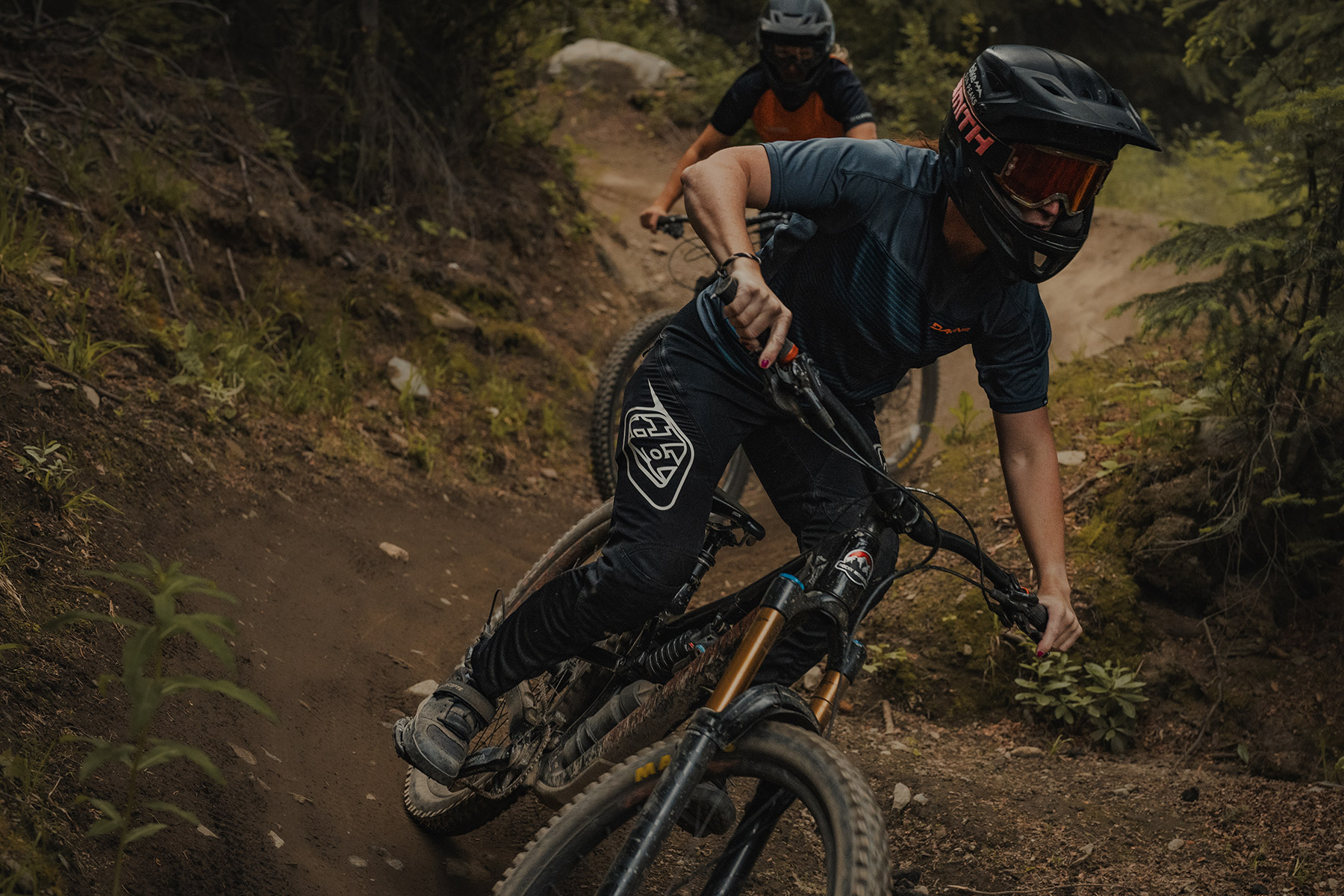Group of DH riders at Sun Peaks Bike Park
