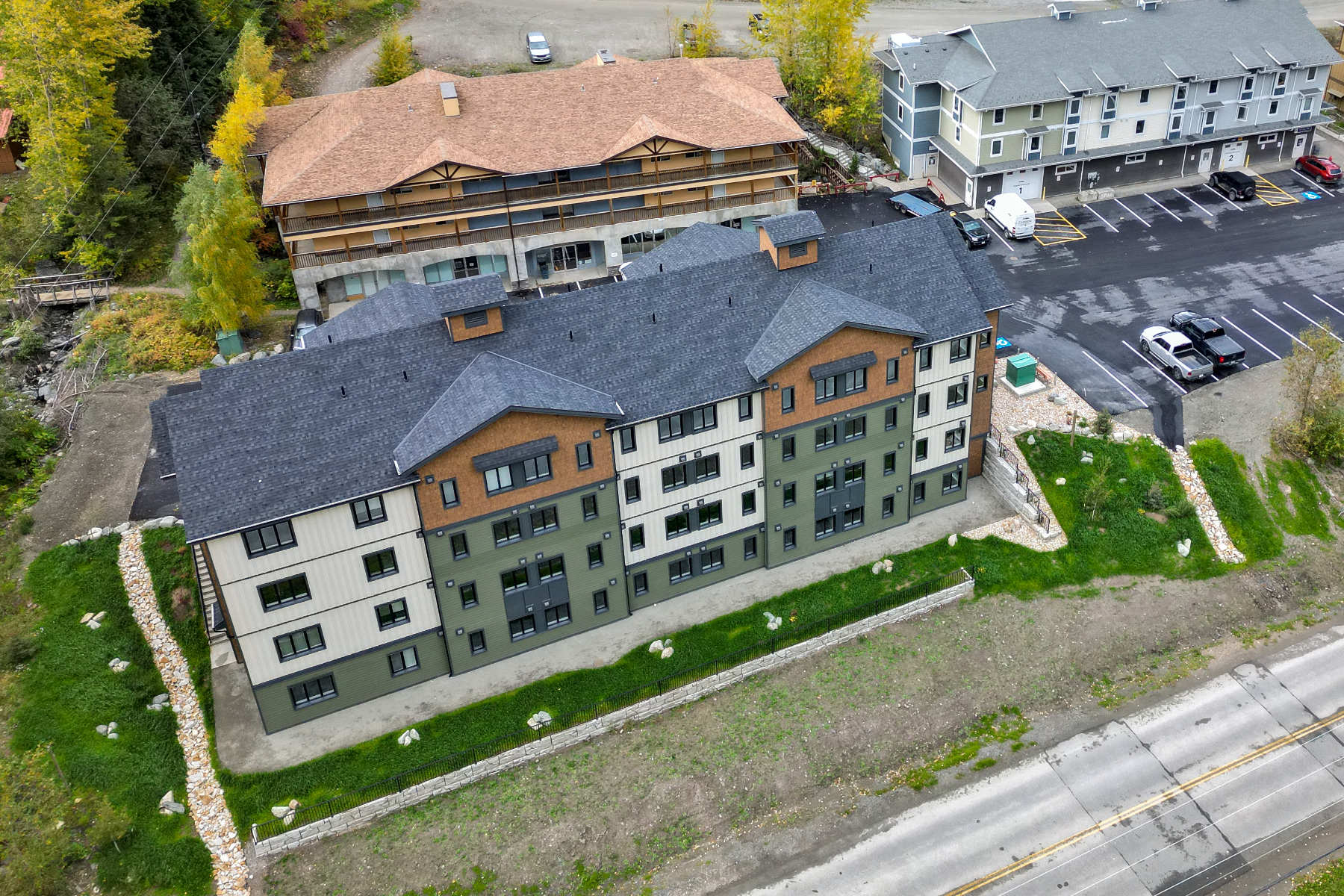 Aerial of a staff accommodation building