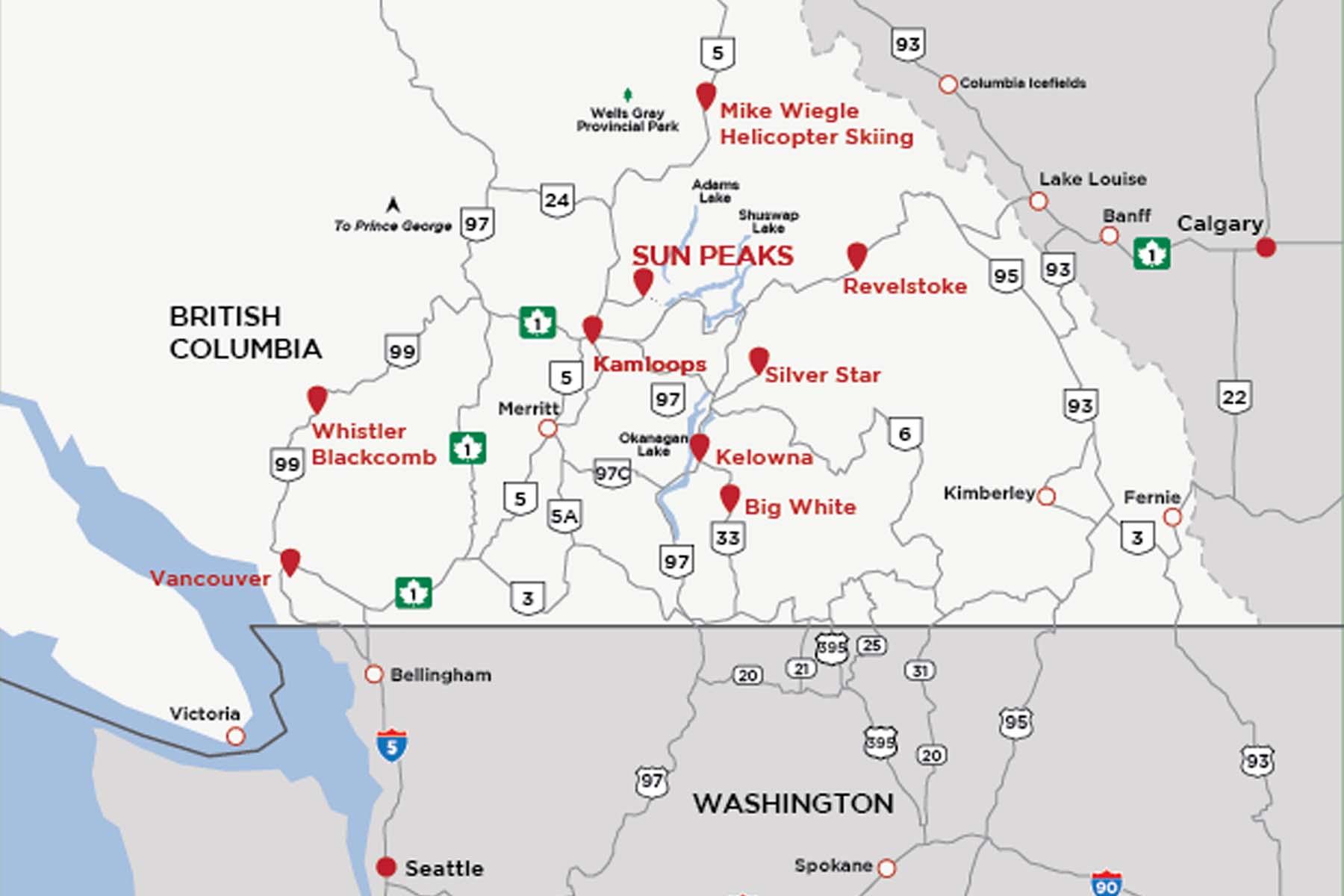 Sun Peaks Regional Map