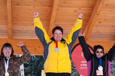 women's podium in sun peaks village