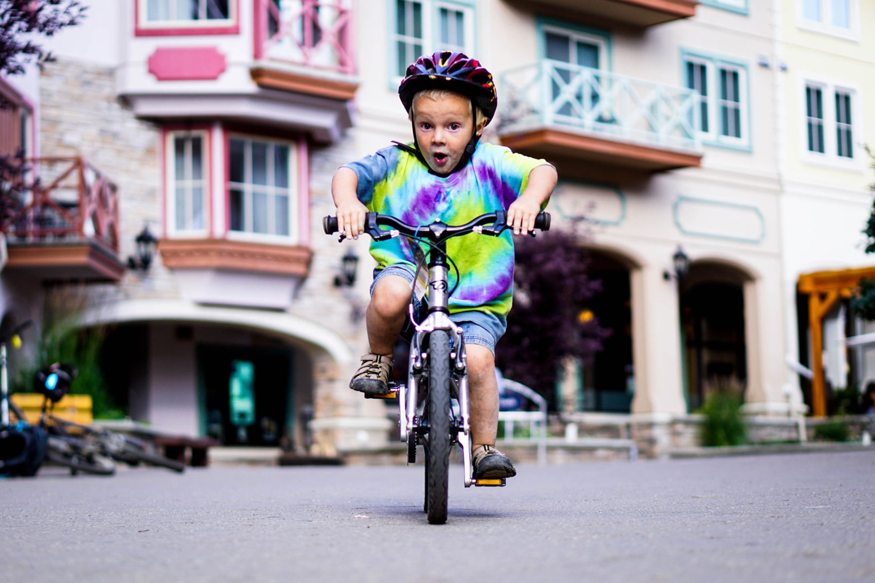 Little Flynn ripping through the village.