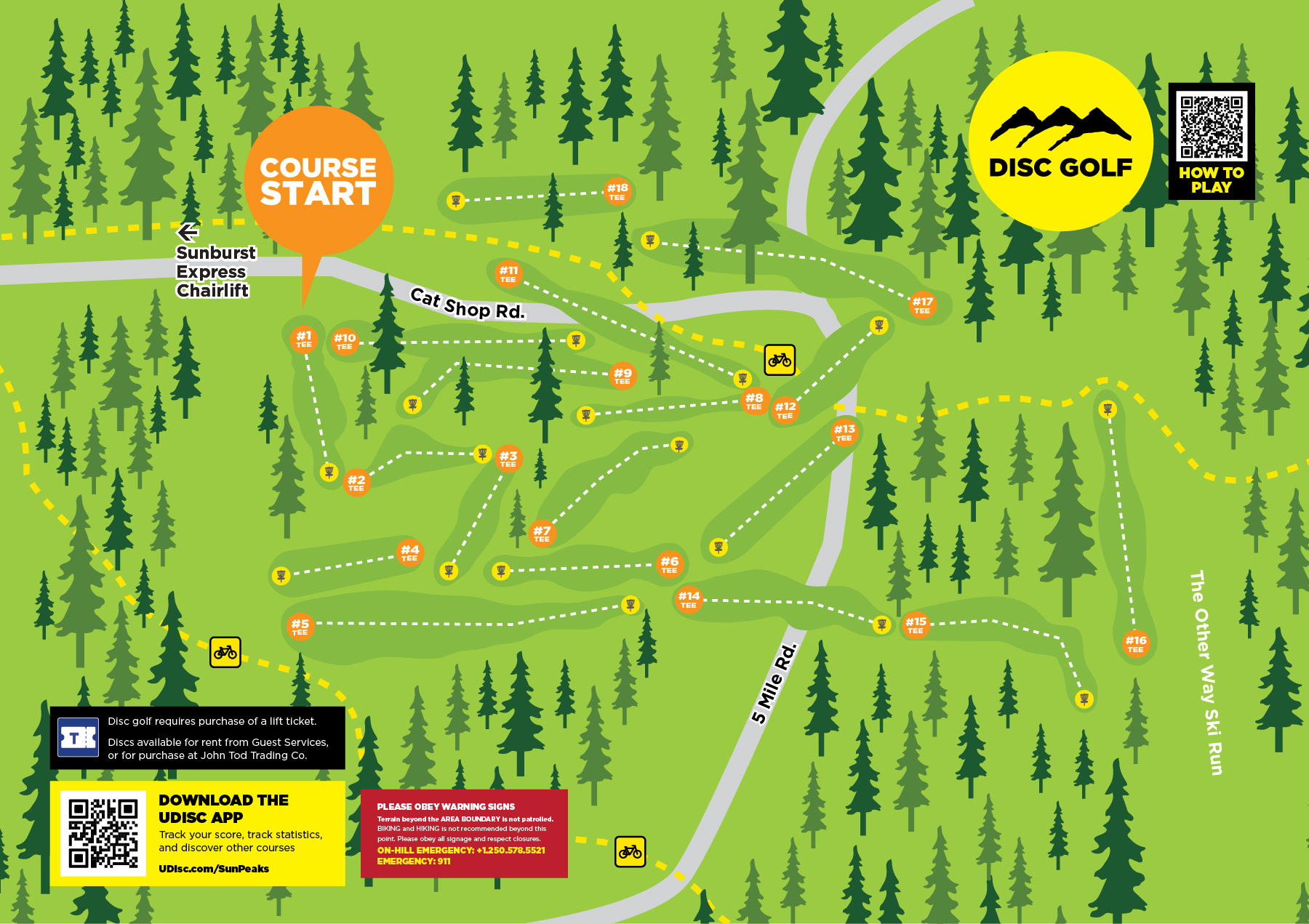 Sun Peaks Disc Golf Map 2026