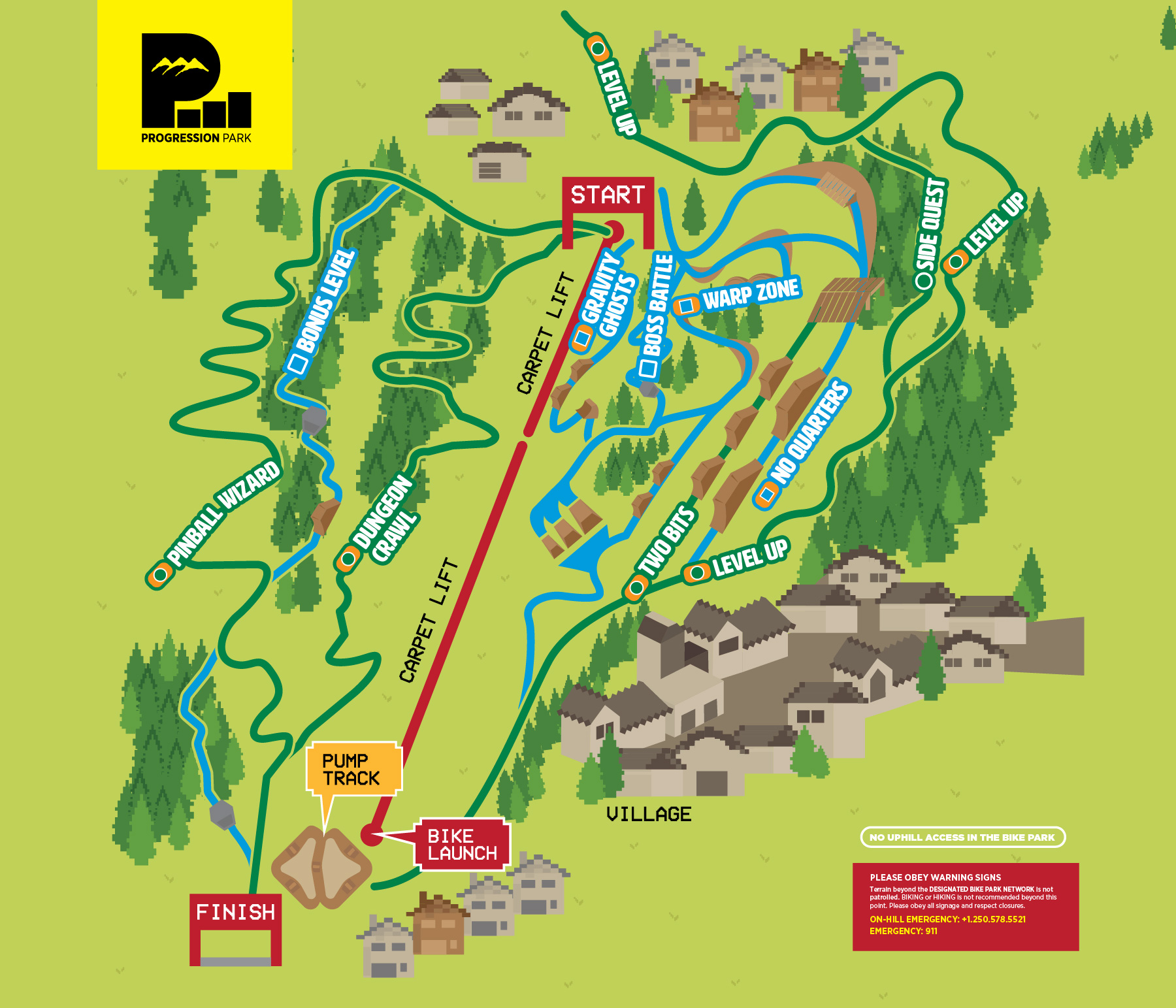 Sun Peaks Downhill Progression Park Trail Map 2026