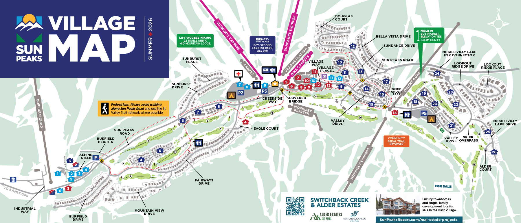 Sun Peaks Village Map Summer 2026