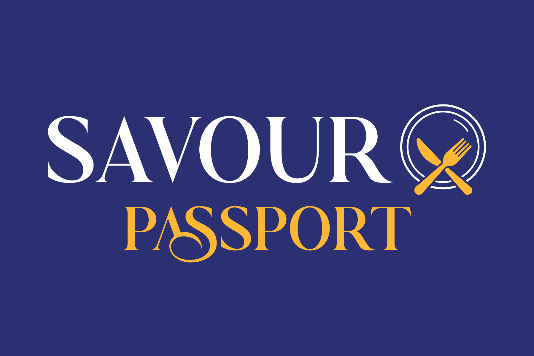Savour Passport with knife and fork logo.