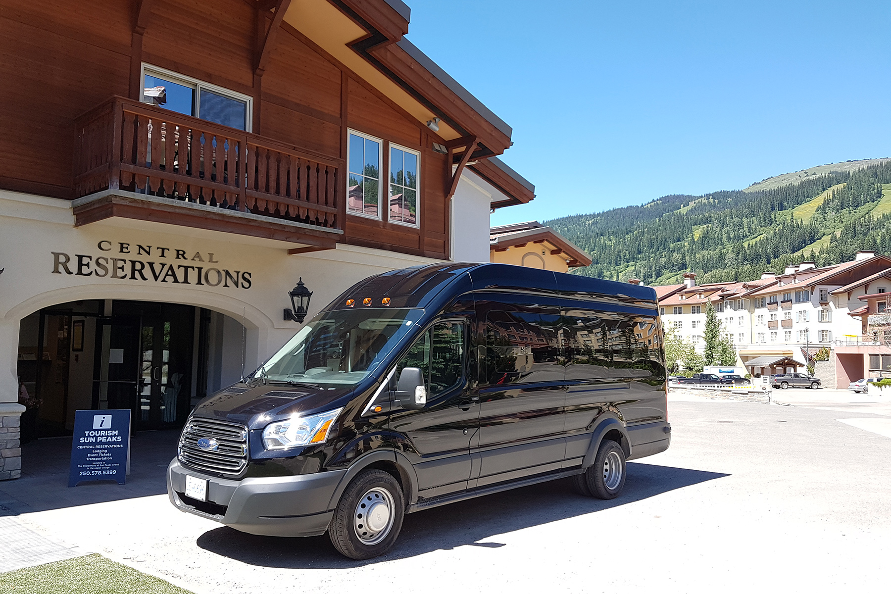 New Sun Peaks airport shuttle vehicle