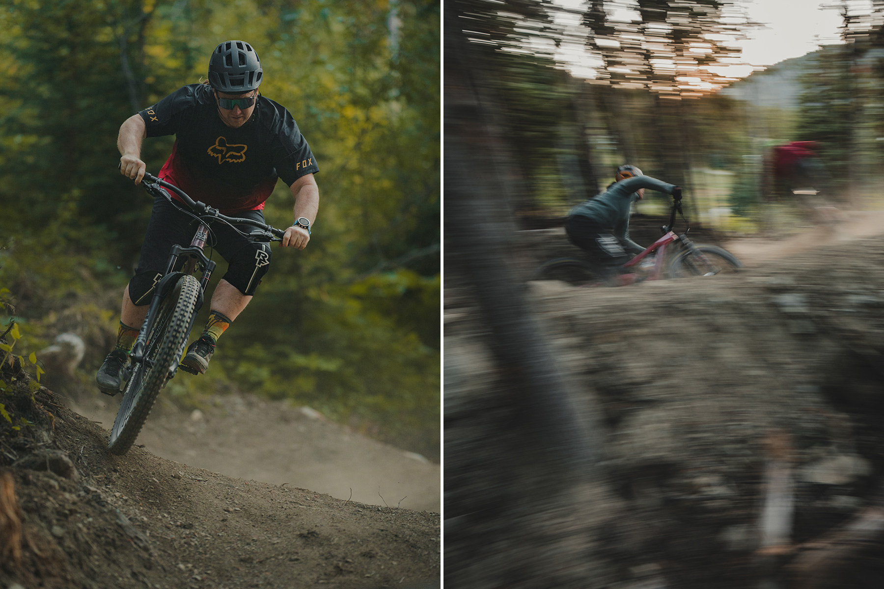 Collage of mountain biking photos on Mt.Morrisey