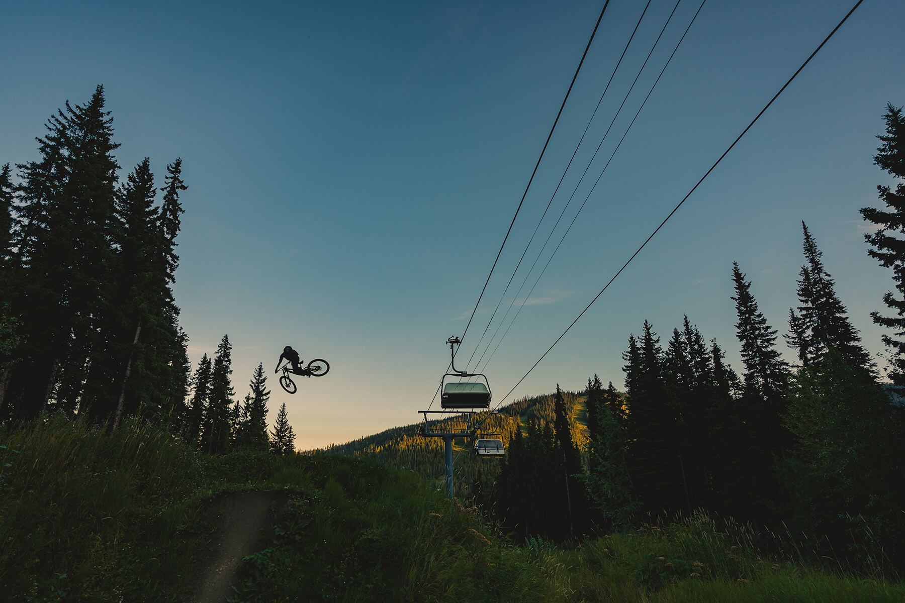 Riding in the Sun Peaks Bike Park
