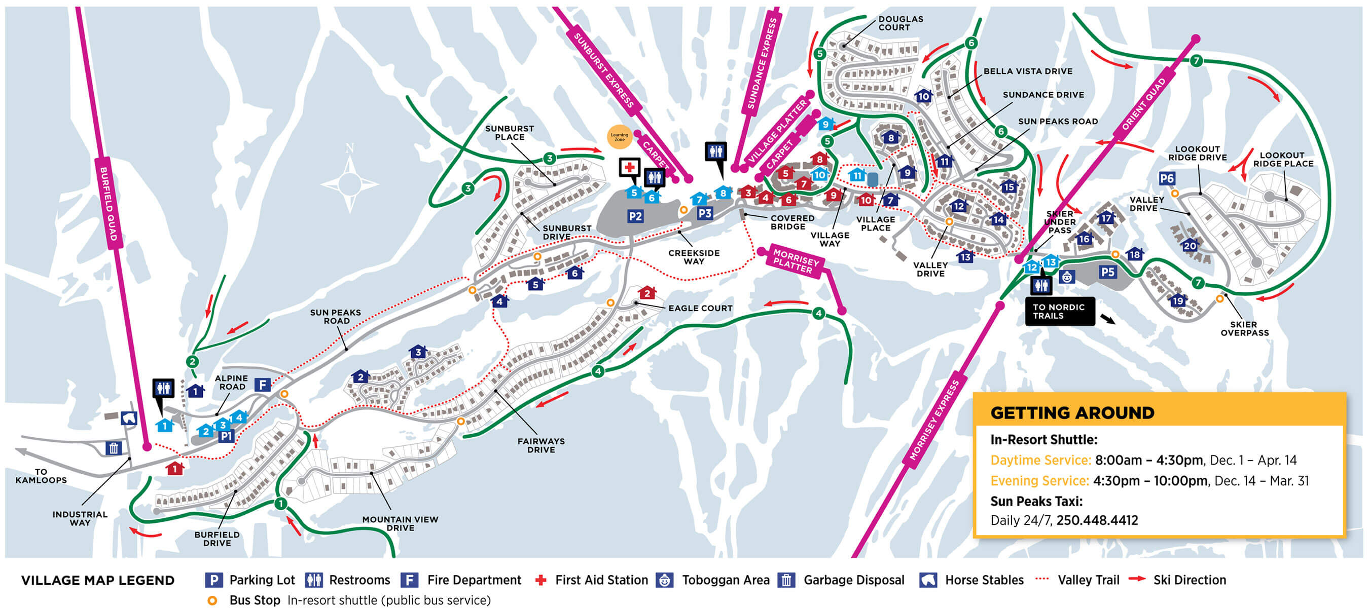 Village Map Sun Peaks Resort