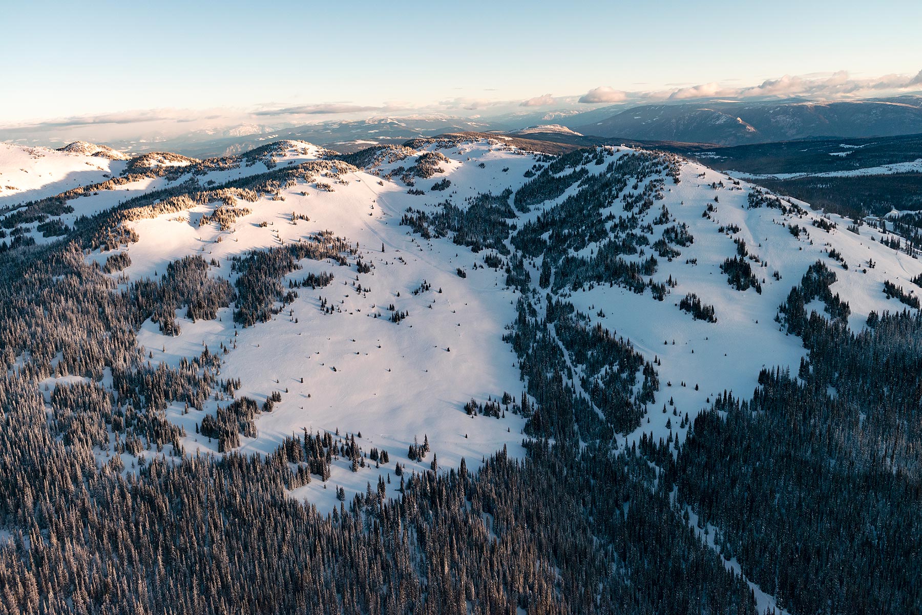 Aerial Photo of the West Bowl area in Sun Peaks