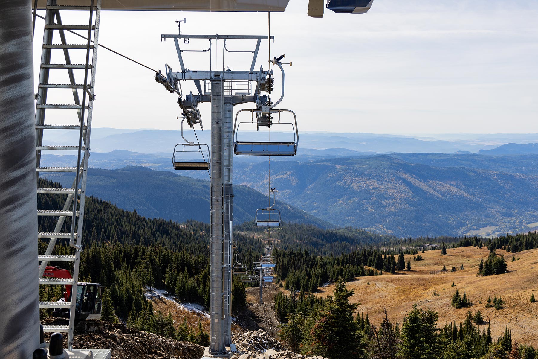 View of the West Bowl during fall from the top terminal of the West Bowl Express.