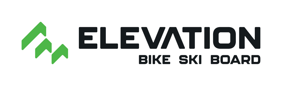 Elevation bike ski board text logo