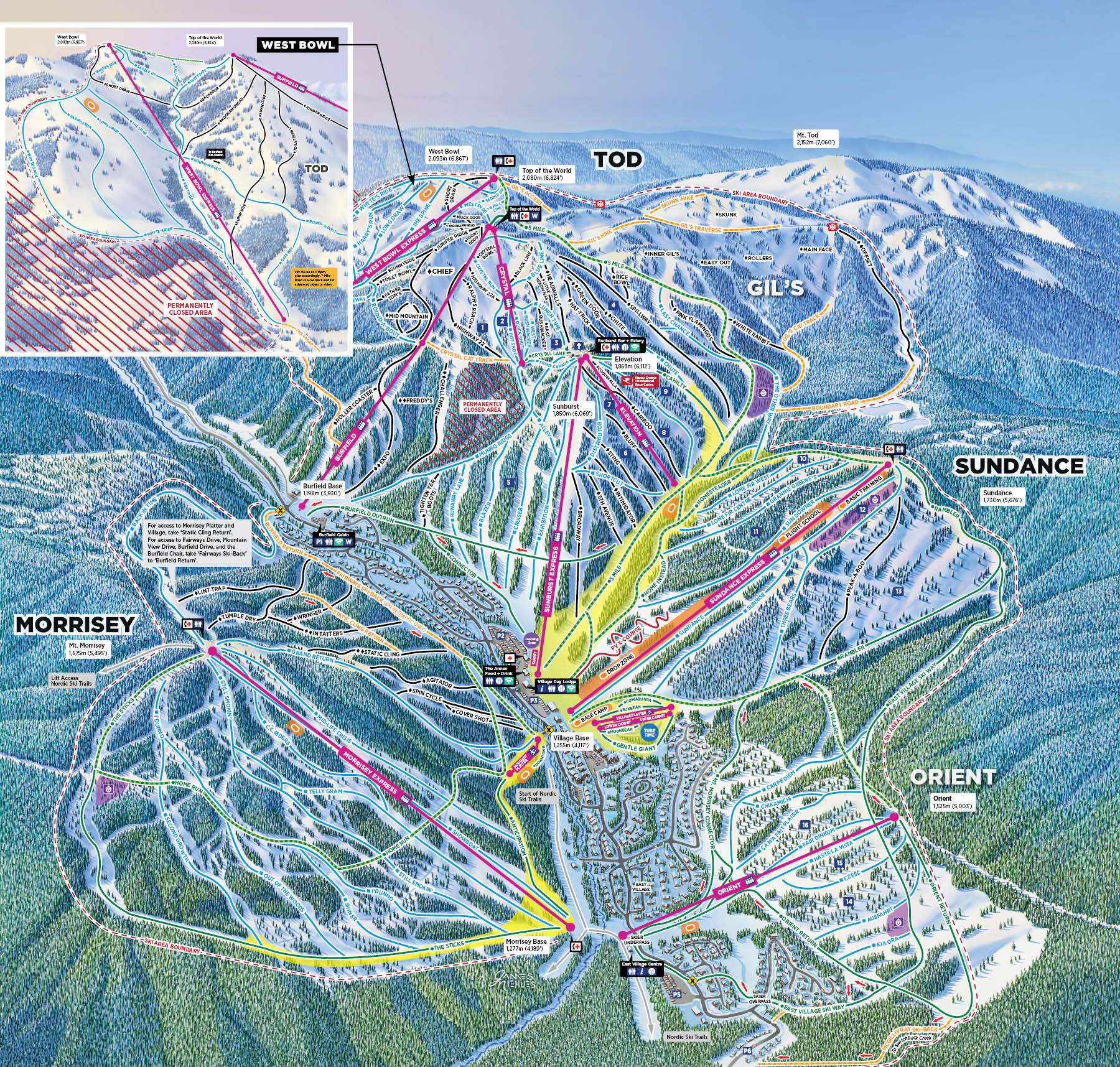 Sun Peaks Resort Alpine Trail Map Winter 2025-26