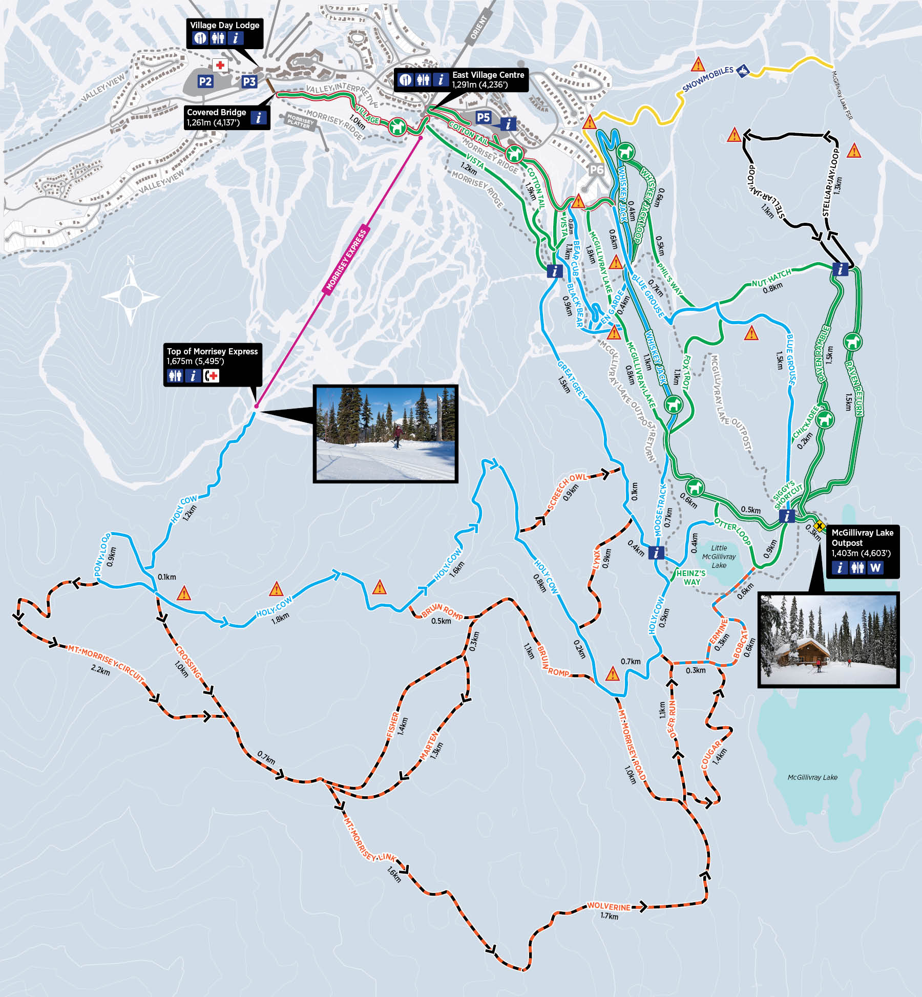 Sun Peaks Resort Nordic Trail Map 2025-26