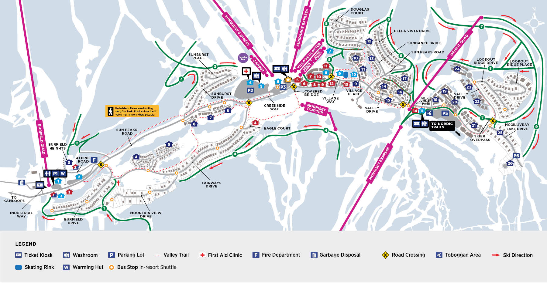 Sun Peaks Village Map.