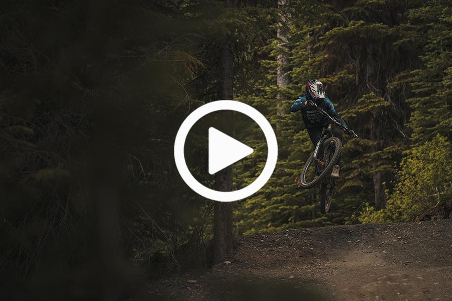 Rider jumping at Sun Peaks Bike Park