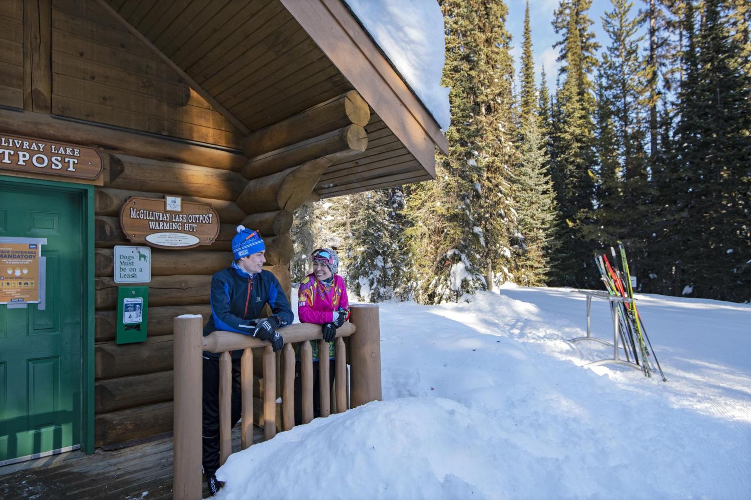 Nordic skiing to the McGillivray Lake Outpost cabin