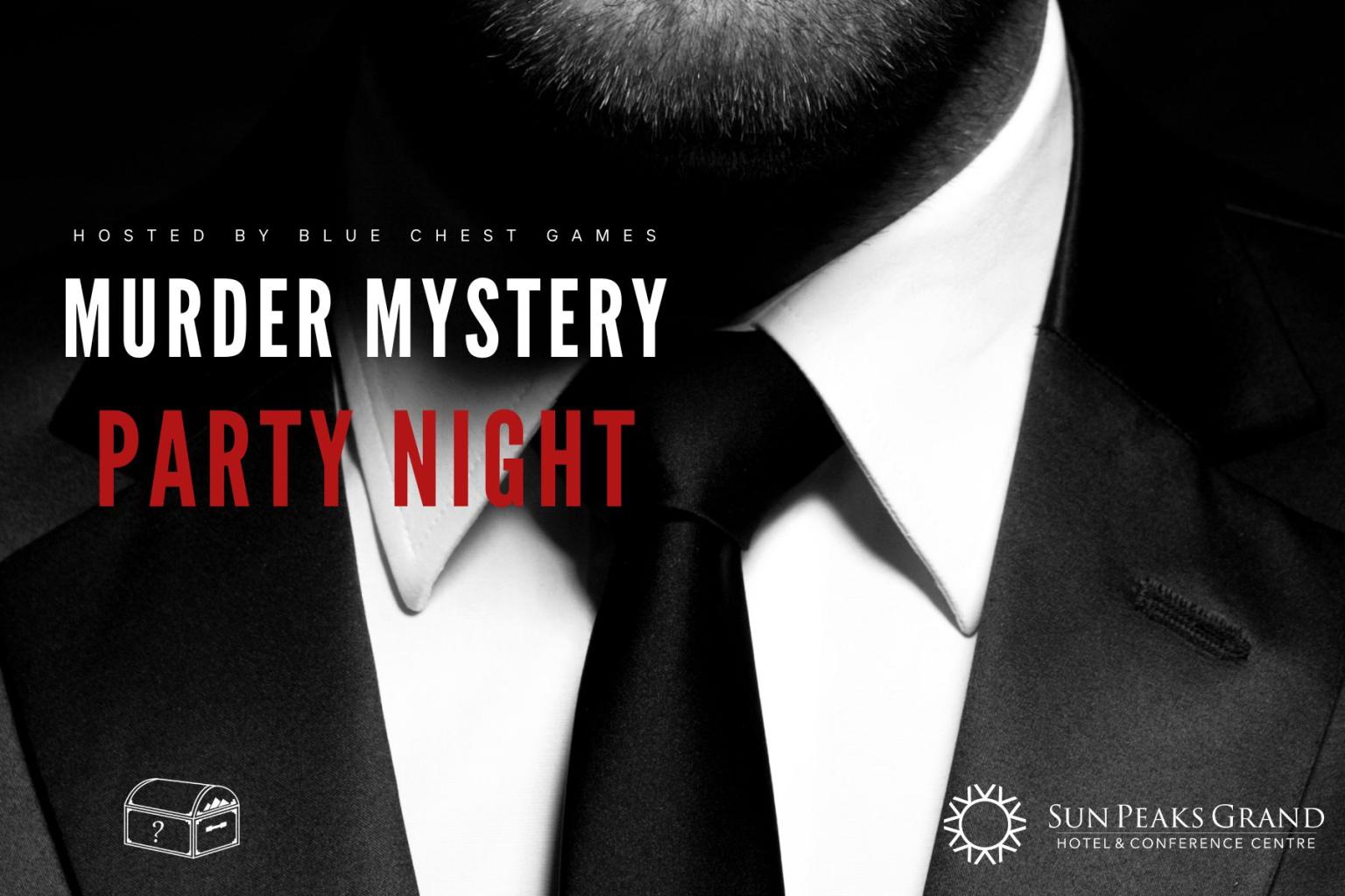 Sun Peaks Grand Murder Mystery Games Night, close up of Man in a Suit
