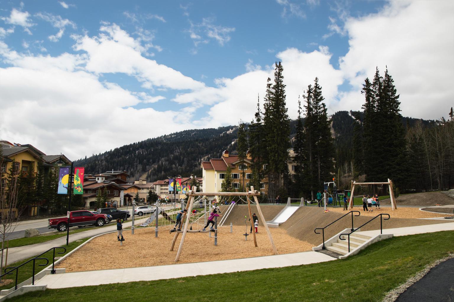 Sun Peaks adventure playground area by Sun Peaks Centre