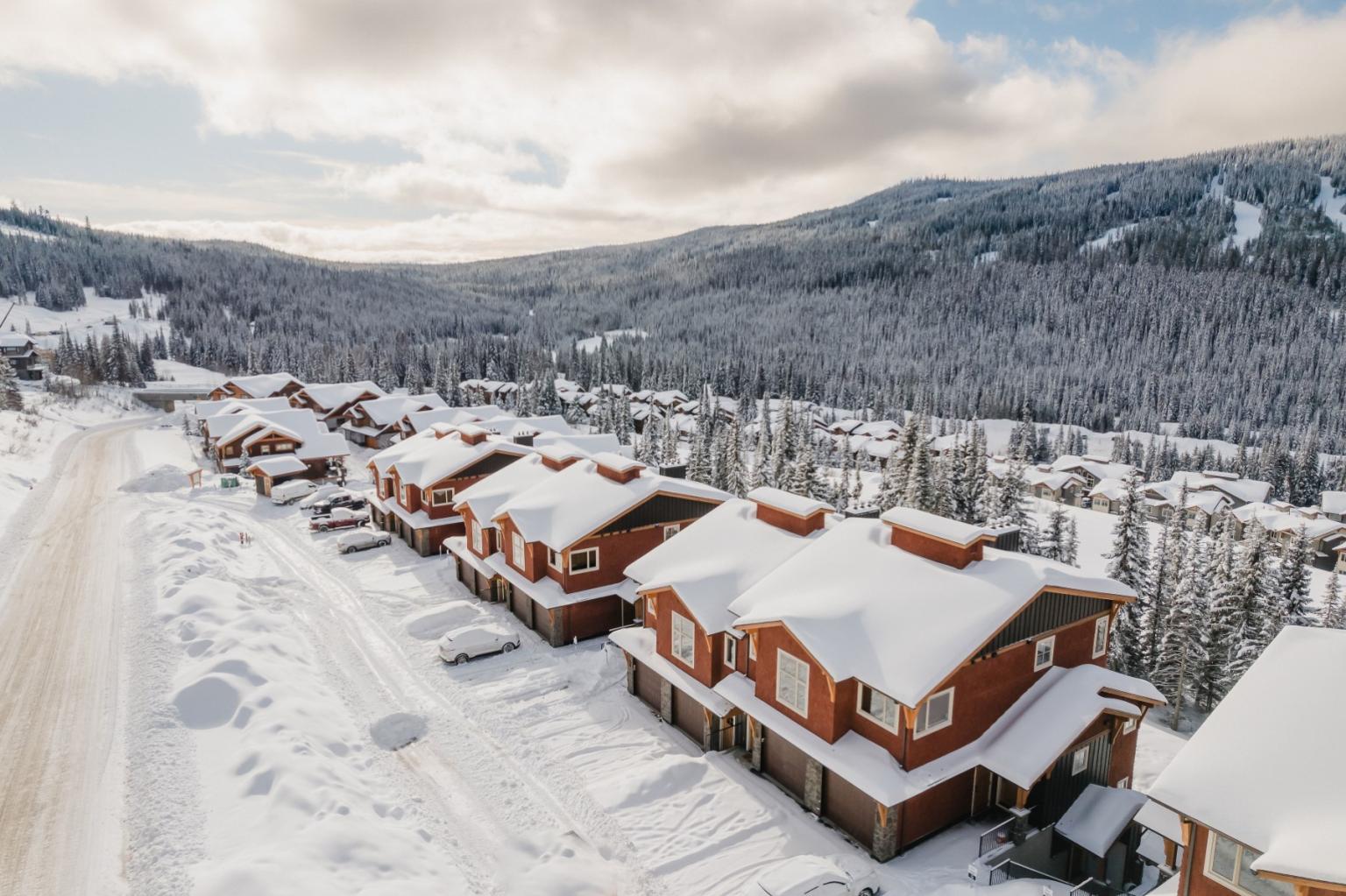 Powder Heights development aerial photo in winter