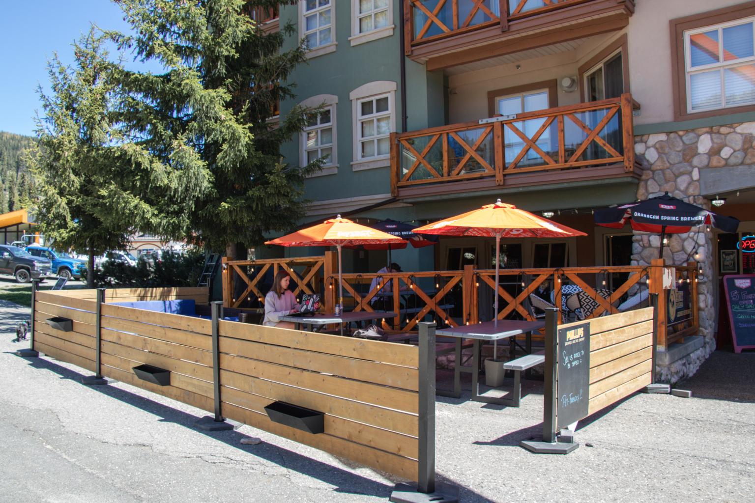 exterior patio of 5forty restaurant at Sun Peaks Village
