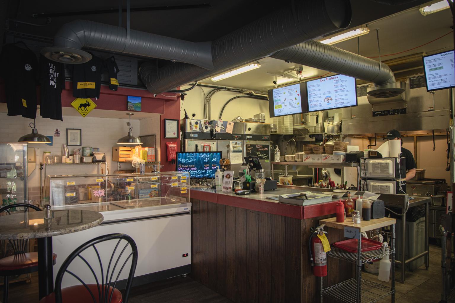 Interior of Chez Joe Poutine at Sun Peaks Village