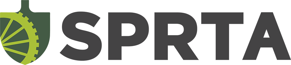 SPRTA logo shovel bike wheel