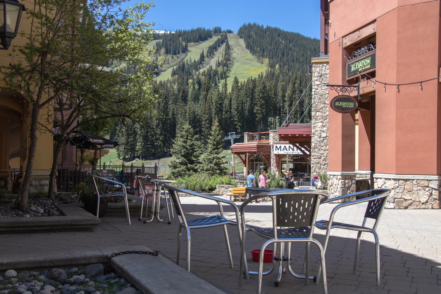 Todd Mountain café exterior in Sun Peaks Village