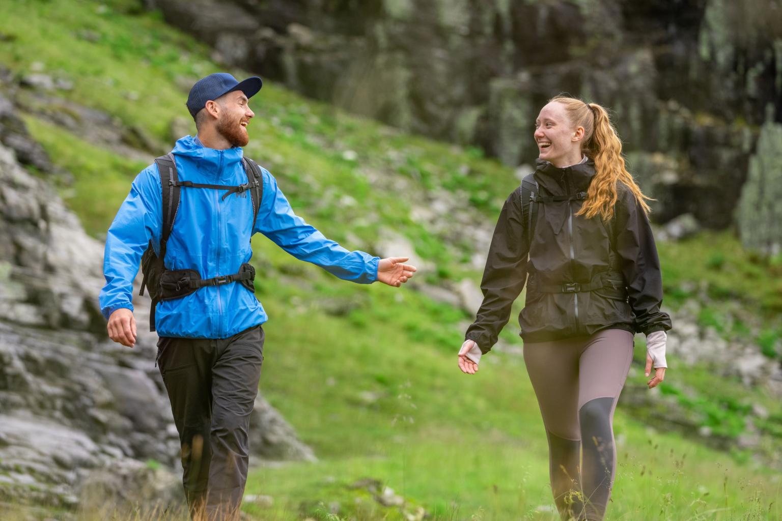 two people hiking the trails and having fun