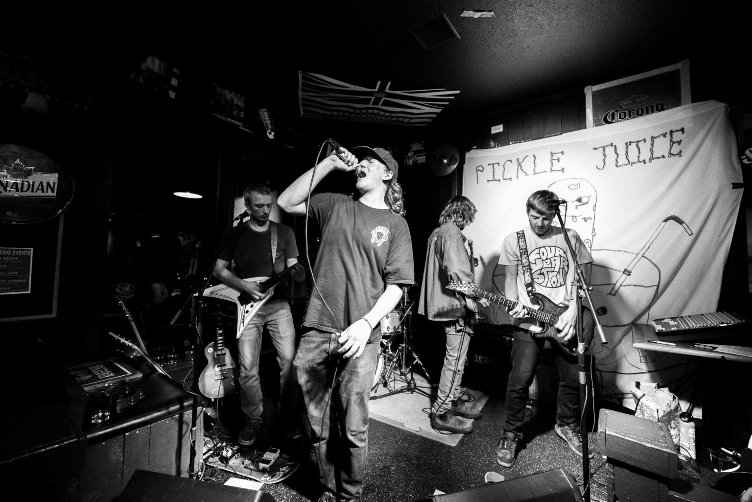 black and white rock band group of 5