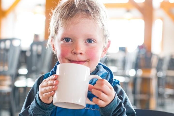 Enjoy a hot chocolate at the Sunburst Lodge.