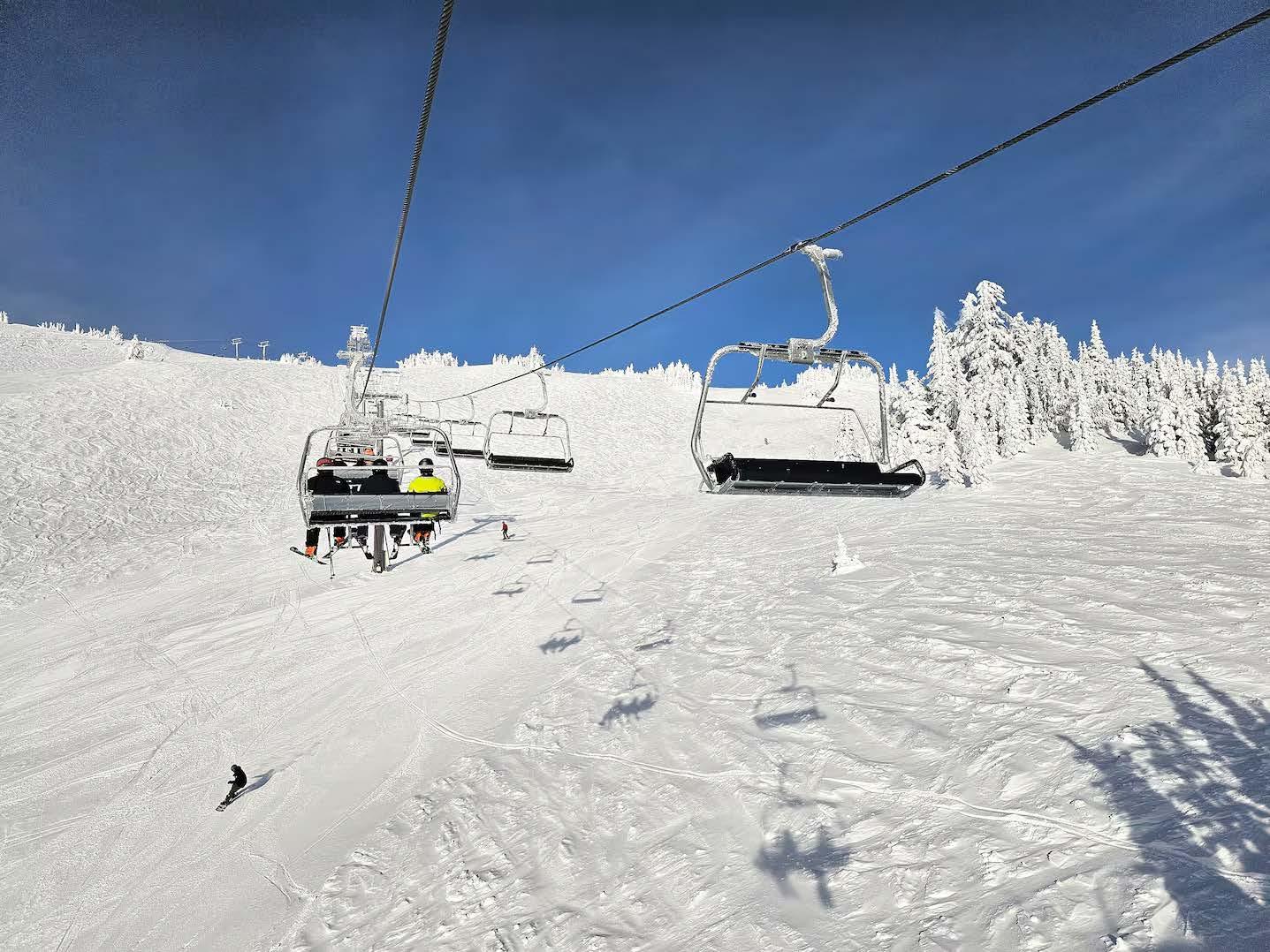uphill view of the crystal bowl & chair with blue sky 