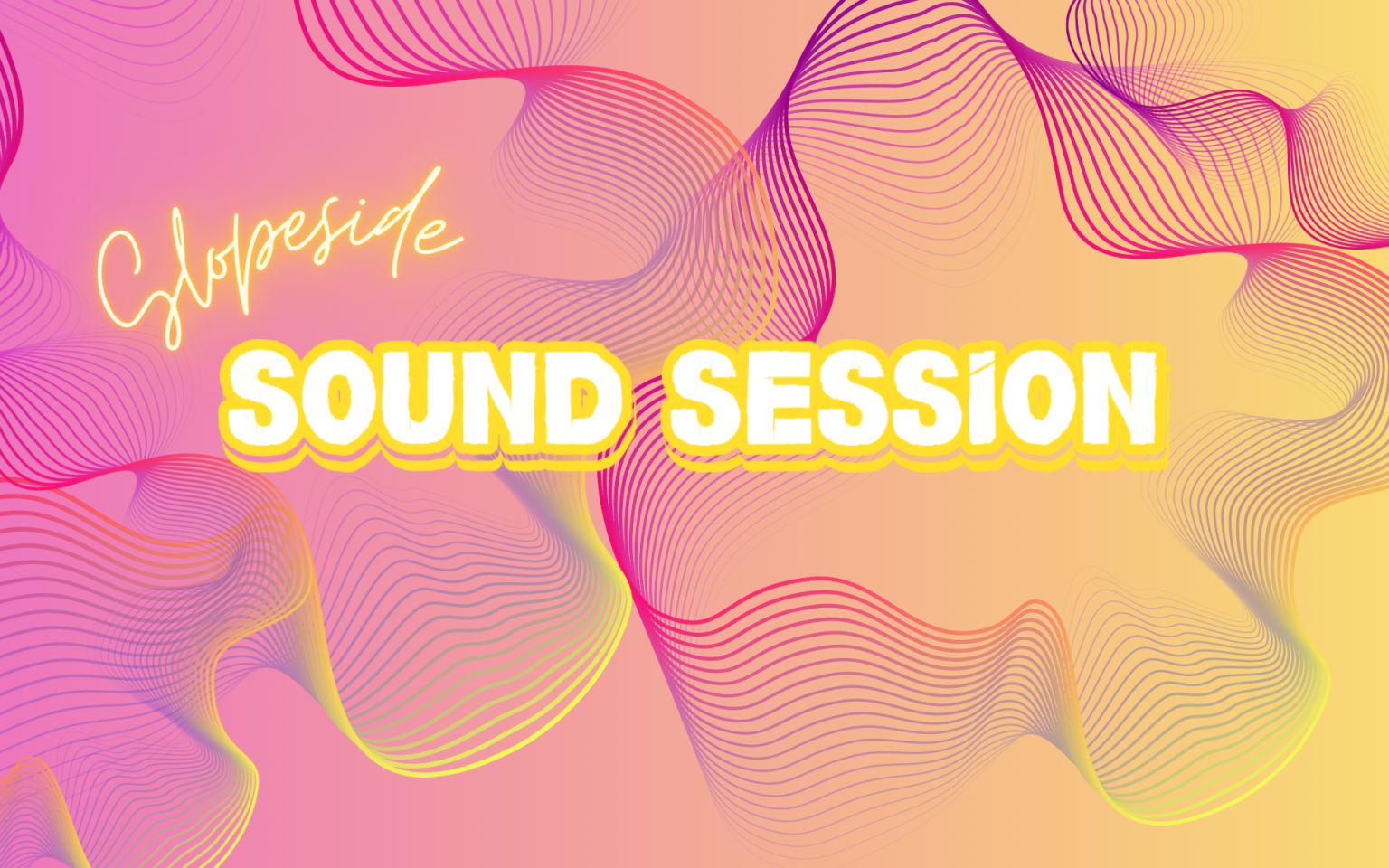 Colorful abstract waves with "SLOPESIDE SOUND SESSION" text.