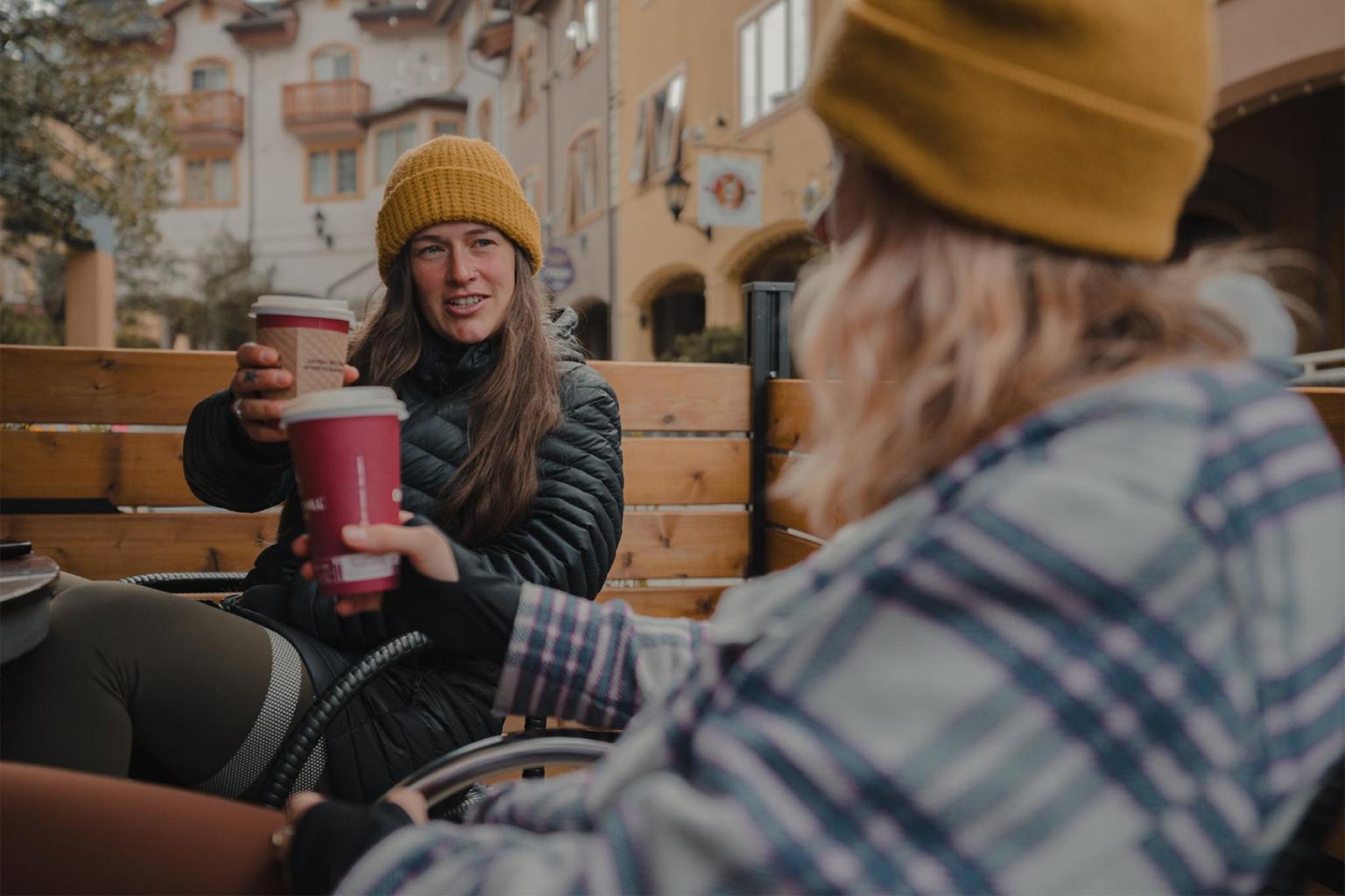 Enjoy a coffee to go and relax in the village.
