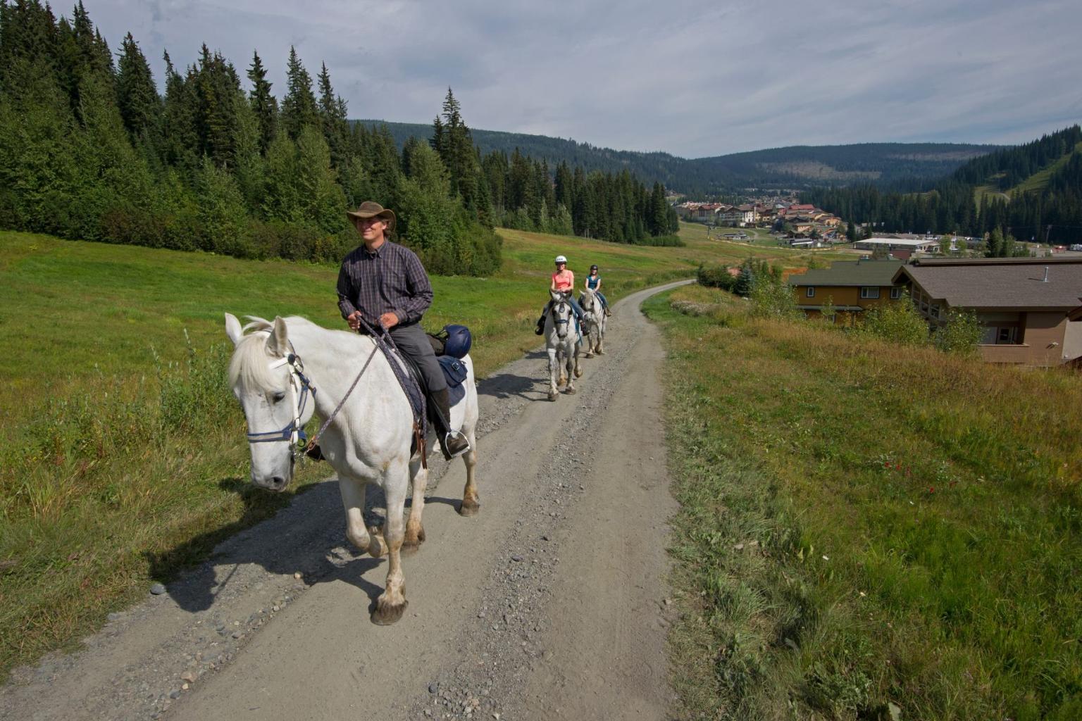 Explore the mountain trails on horseback with family!