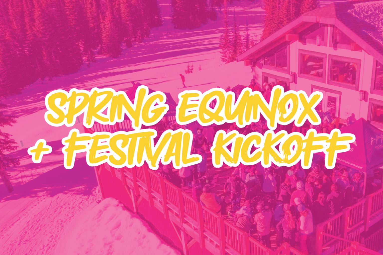 Crowd gathered on a snowy deck, pink color overlay.