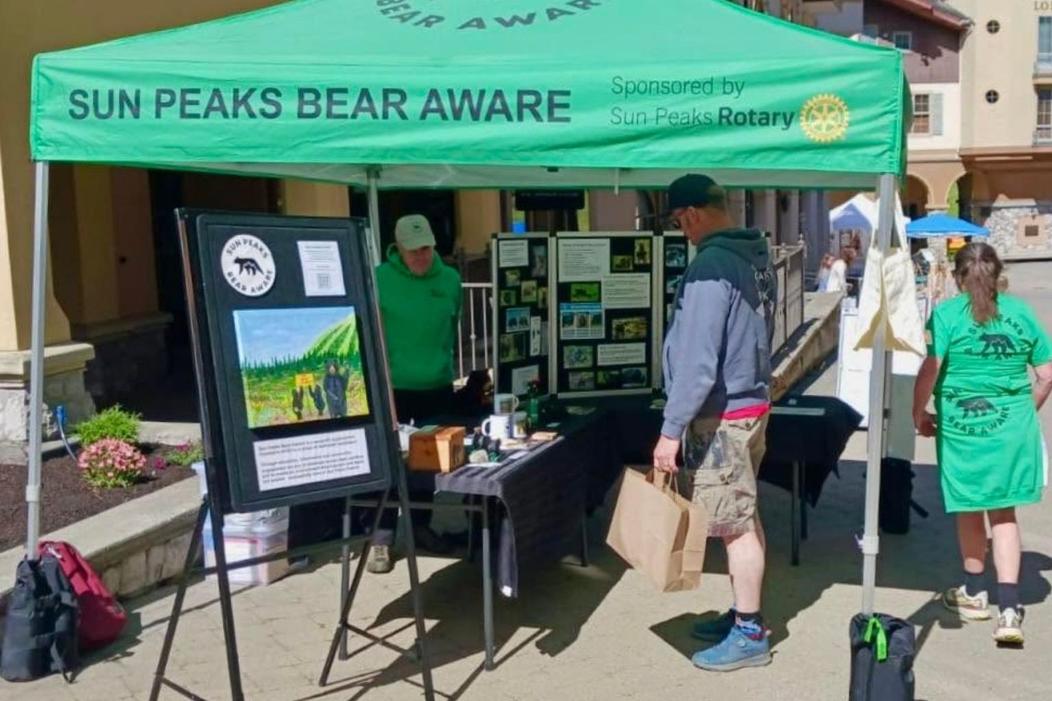 Sun Peaks Bear Aware booth at Market Day.