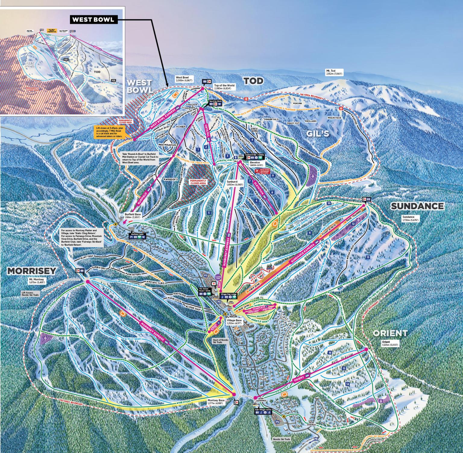 Sun Peaks Resort Alpine Map 2026-27