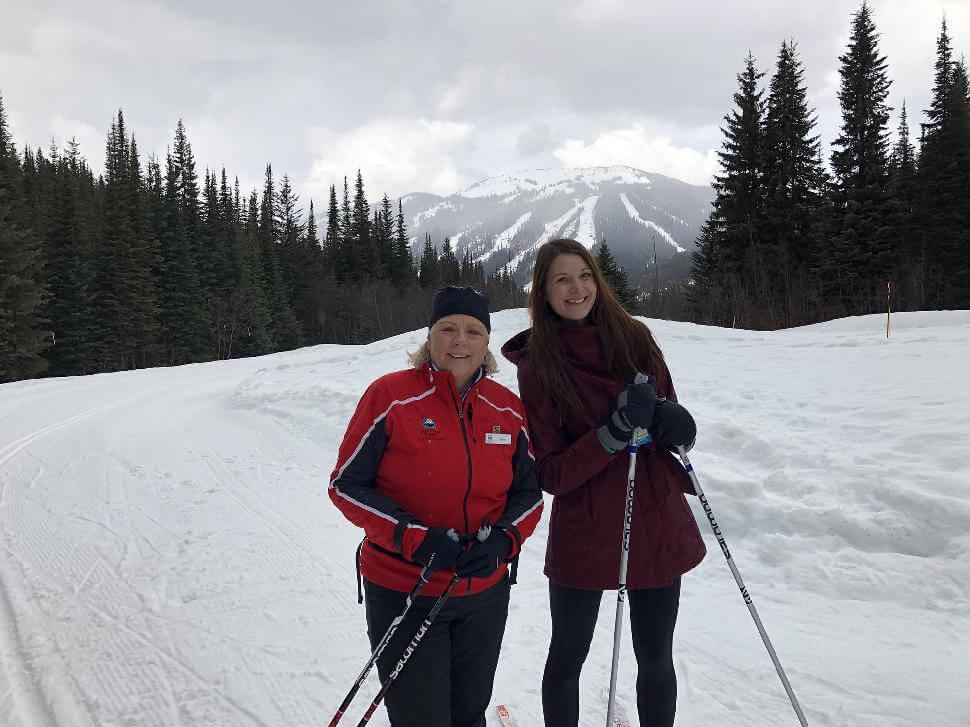 Alison learning to cross country ski