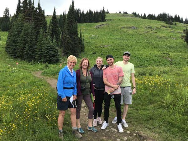 Hiking with Nancy Greene – photo Kate Robertson