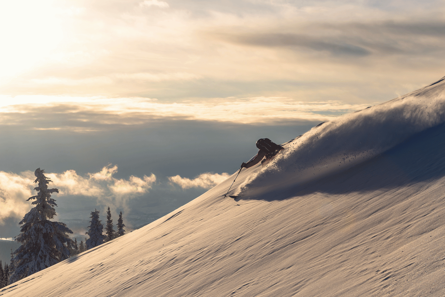 Enjoying the fresh powder on Tod Mountain.