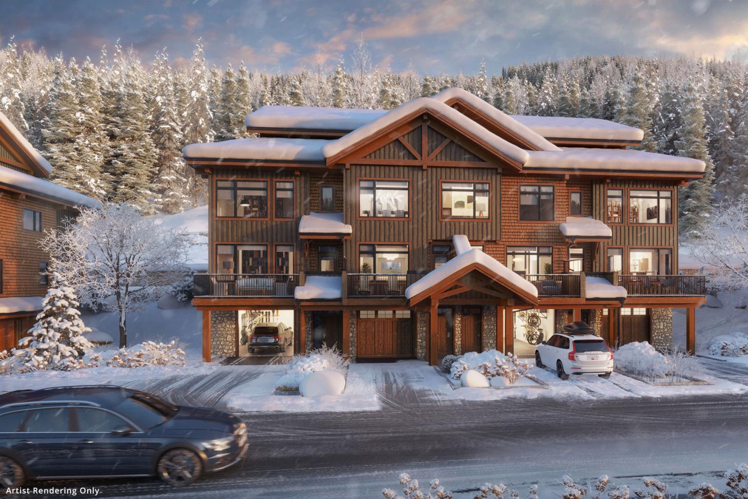 Artist rendering of a fourplex